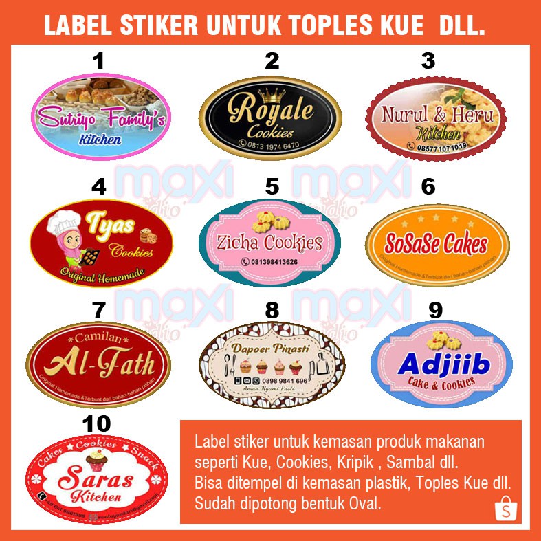

Cetak Label Stiker Kemasan Makanan Toples Kue Cookies