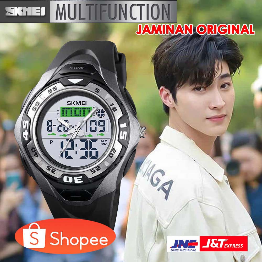 ORIGINAL SKMEI Jam Tangan Digital Analog Pria - 1539 [Titanium]