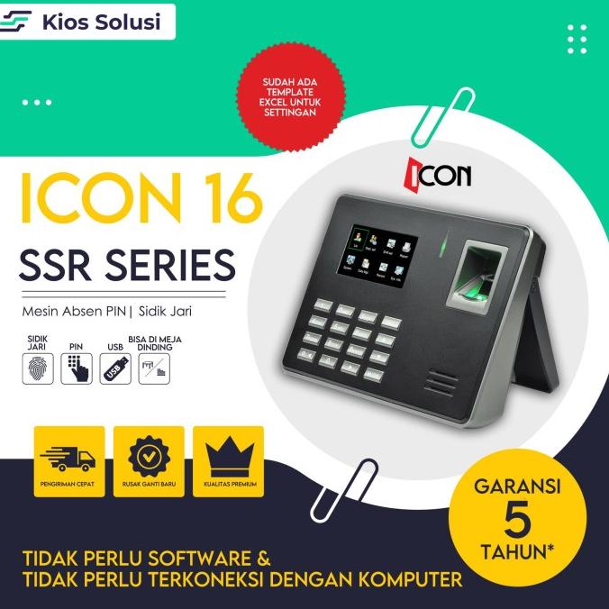 Mesin Absensi | Fingerprint | ICON 16 | Absen Terlaris