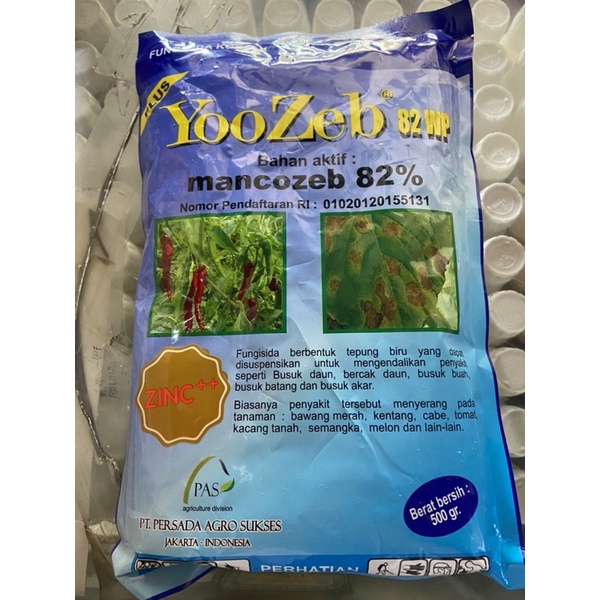 fungisida yoozeb blue 82wp mancozeb biru 500gram yoozeb plus