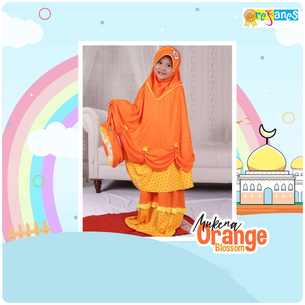 mukena anak karakter orange blossom | mukena anak karakter | mukena anak | mukena anak kaos
