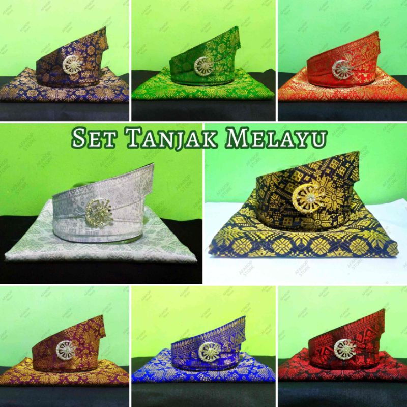 SET TANJAK MELAYU PREMIUM LENGKAP KAIN SAMPIN SONGKET | MODEL TANJAK KREASI JOHOR-RIAU