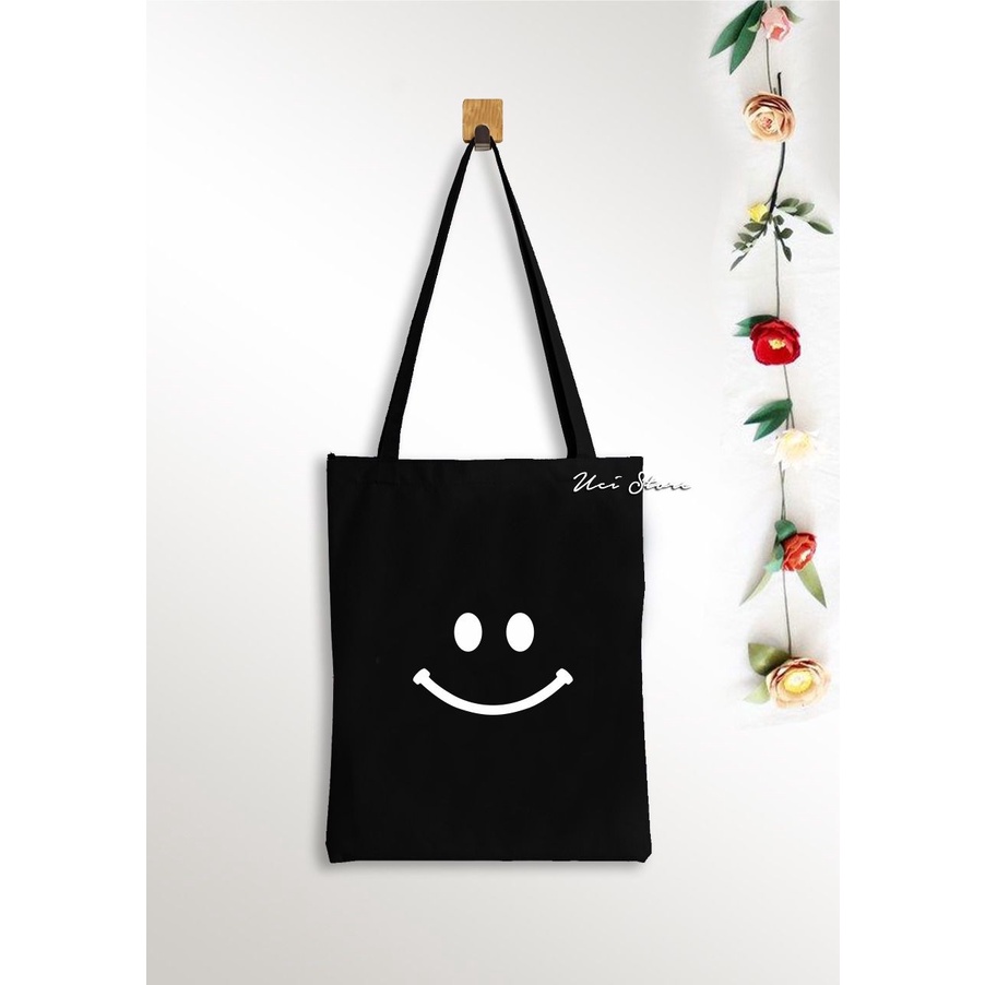 (PAKAI RESLETING) Tote bag smile Varian warna [ UCI &amp; DSD]