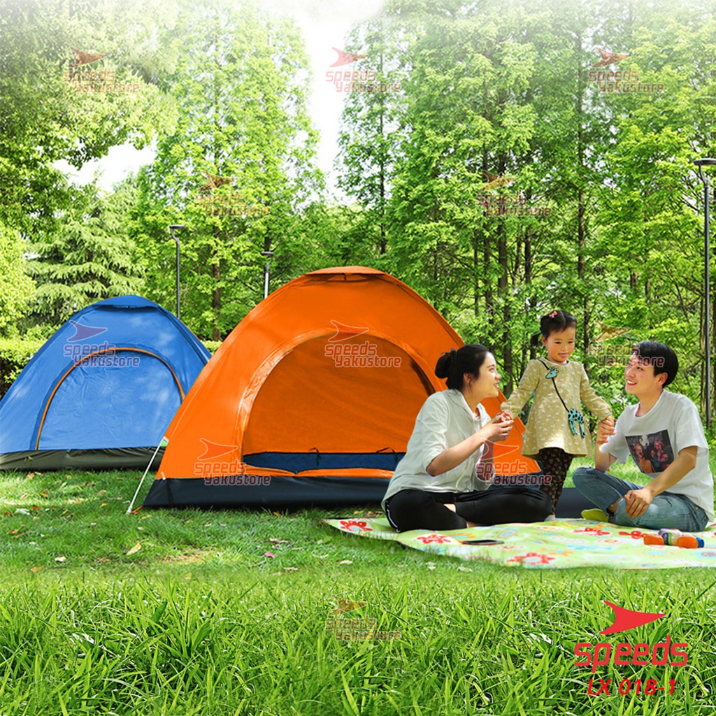 SPEEDS Tenda Camping Biru Kapasitas 1-3 Orang Tenda Otomatis Outdoor & Indoor Tenda Gunung 018-1 Image 7