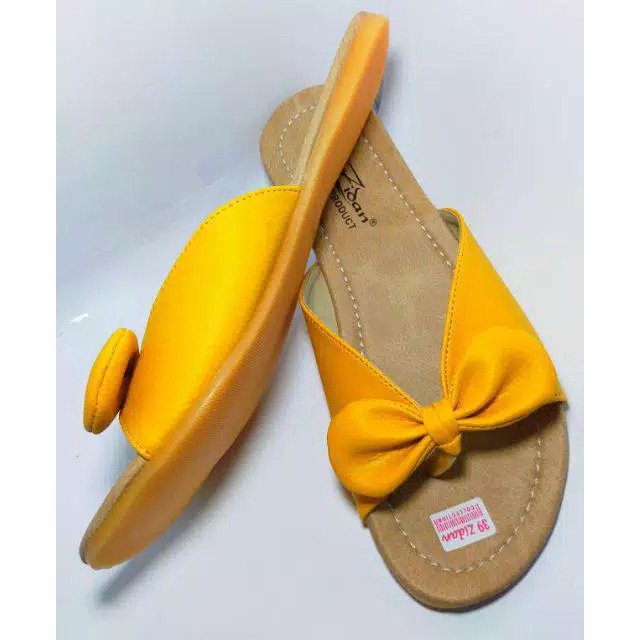 SANDAL JEPIT WANITA KULIT BUATAN TASIK MODEL PITA TENGAH JEPIT