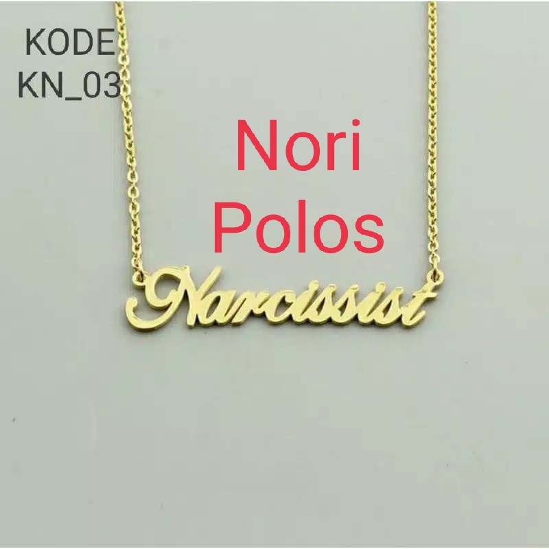 Liontin kalung nama custom lapis emas silver gold rosegold aksesoris fashion wanita korea arab