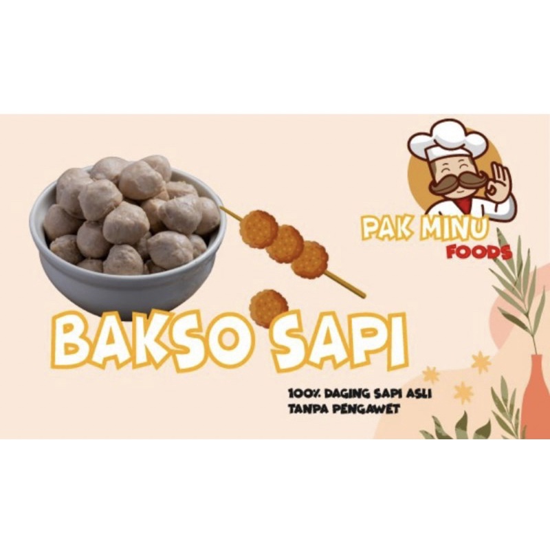 

bakso sapi pak minu, asli daging sapi dan tanpa bahan pengawet