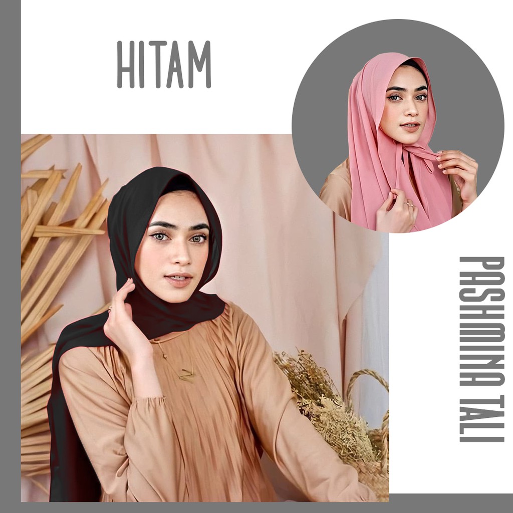 COD- HIJAB PASHMINA TALI DIAMOND CREPE / SABYAN JAHIT TEPI PASMINA KERUDUNG POLOS MUSLIM - YELONIX