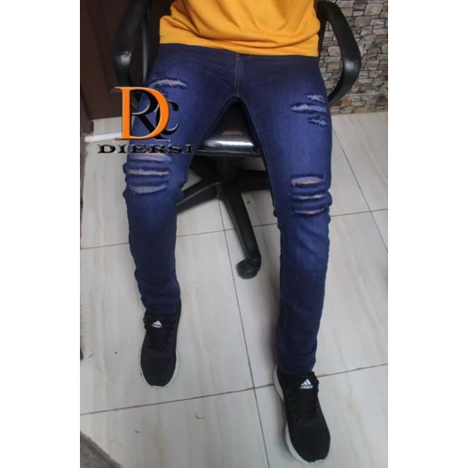 DIERSI STORE CELANA JEANS PANJANG PRIA SKINNY/ CELANA JEANS SOBEK PRIA GAUL 2021