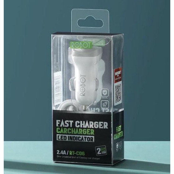 SAVER ROBOT RT-C06 2 USB CAR CHARGER MOTOR MOBIL RTC06 MOBILE CHARGER SB - YELLOW MART