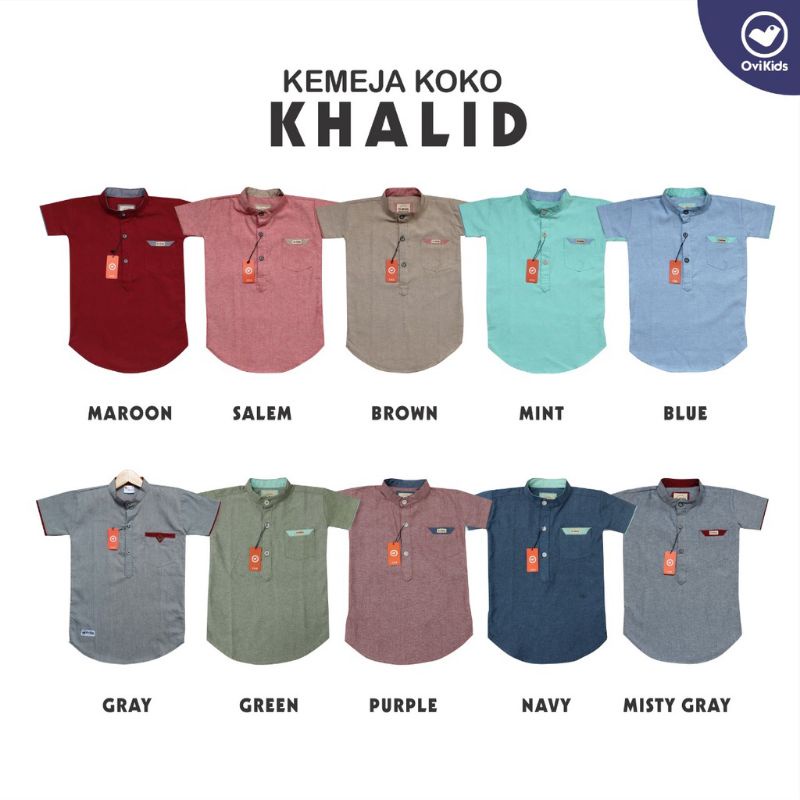 Baju koko Anak Lengan Pendek / Baju Koko Anak Oxford / Khalid