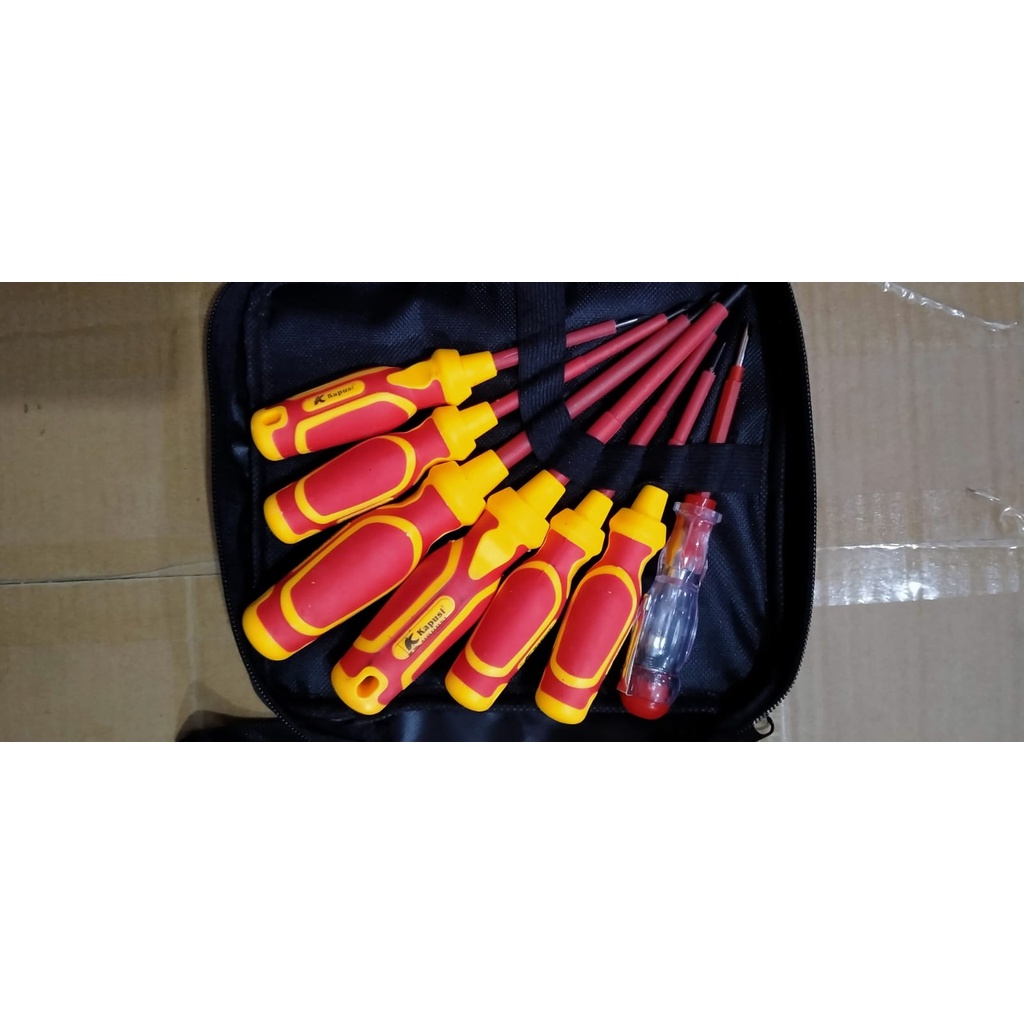 yU LAGI PROMO!!! BELTERObeng Listrik 7Pcs Obeng Testpen Obeng Tespen Set