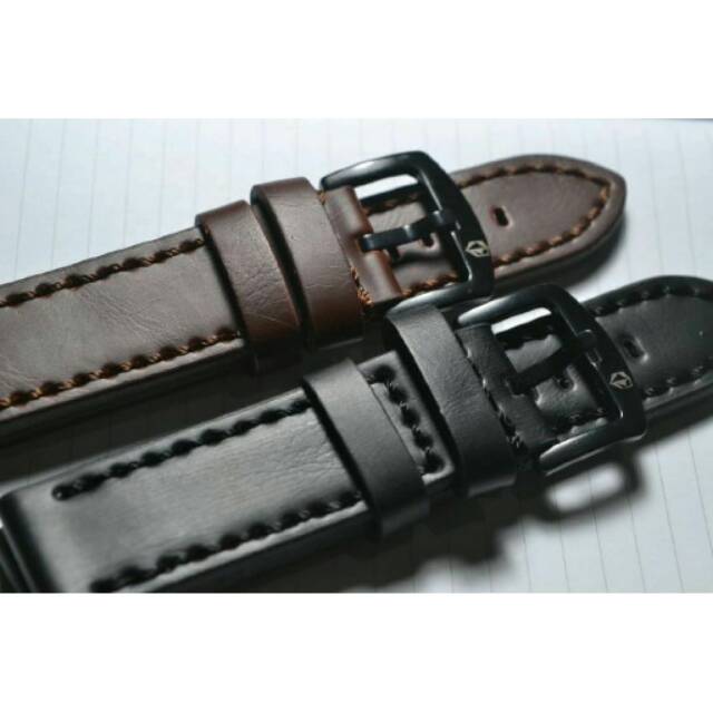 Original strap tali jam kulit hitam coklat berkualitas ukuran 22 24 26 mm expedition Premium
