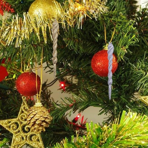 [Christmas Products]12pcs 13cm Christmas Simulation Icicle Ornaments