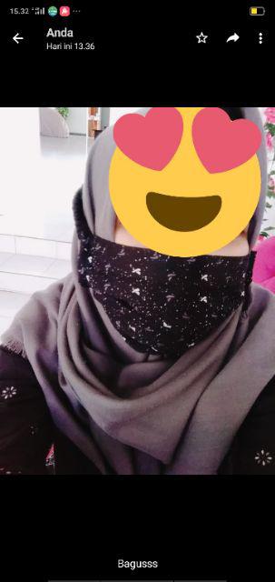 Masker Hijab Tali Serut Motif Bunga Kecil