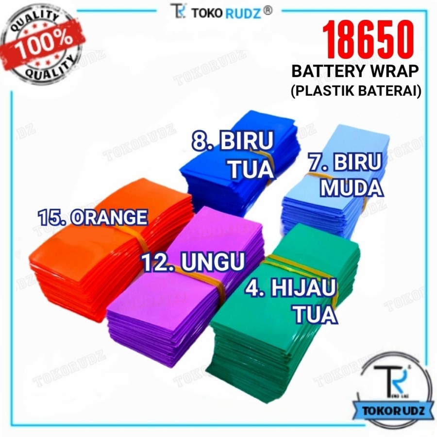 Battery Wrap Batre 18650 Sleeve PVC Plastik Cover Pelindung Baterai