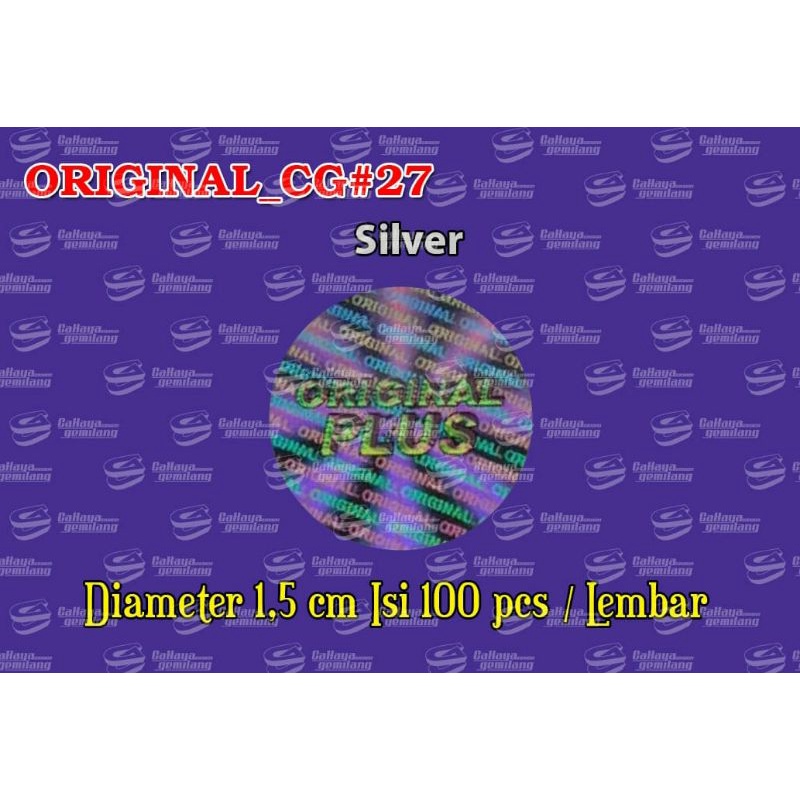 hologram sticker original plus silver