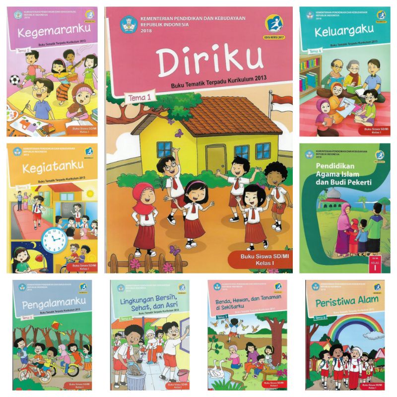 Buku Tematik SD Kelas 1 Tema 1,2,3,4,5,6,7,8 Revisi 2017 (HARGA SATUAN