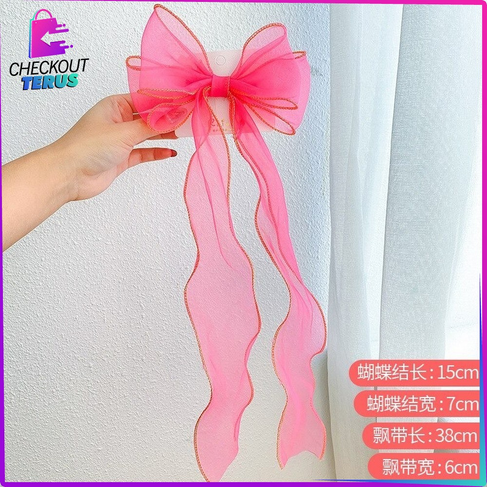 CT C344 Jepit Rambut Korea Pita Jepit ala Korea Untuk Wanita Ribbon Hair Tie Jepitan  Rambut Pita Panjang Anak Perempuan