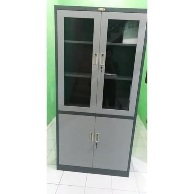 

READY COD lemari arsip besi kombinasi pintu 1/2 kaca 1/2 panel TOP by datascript PROMOKode 1669
