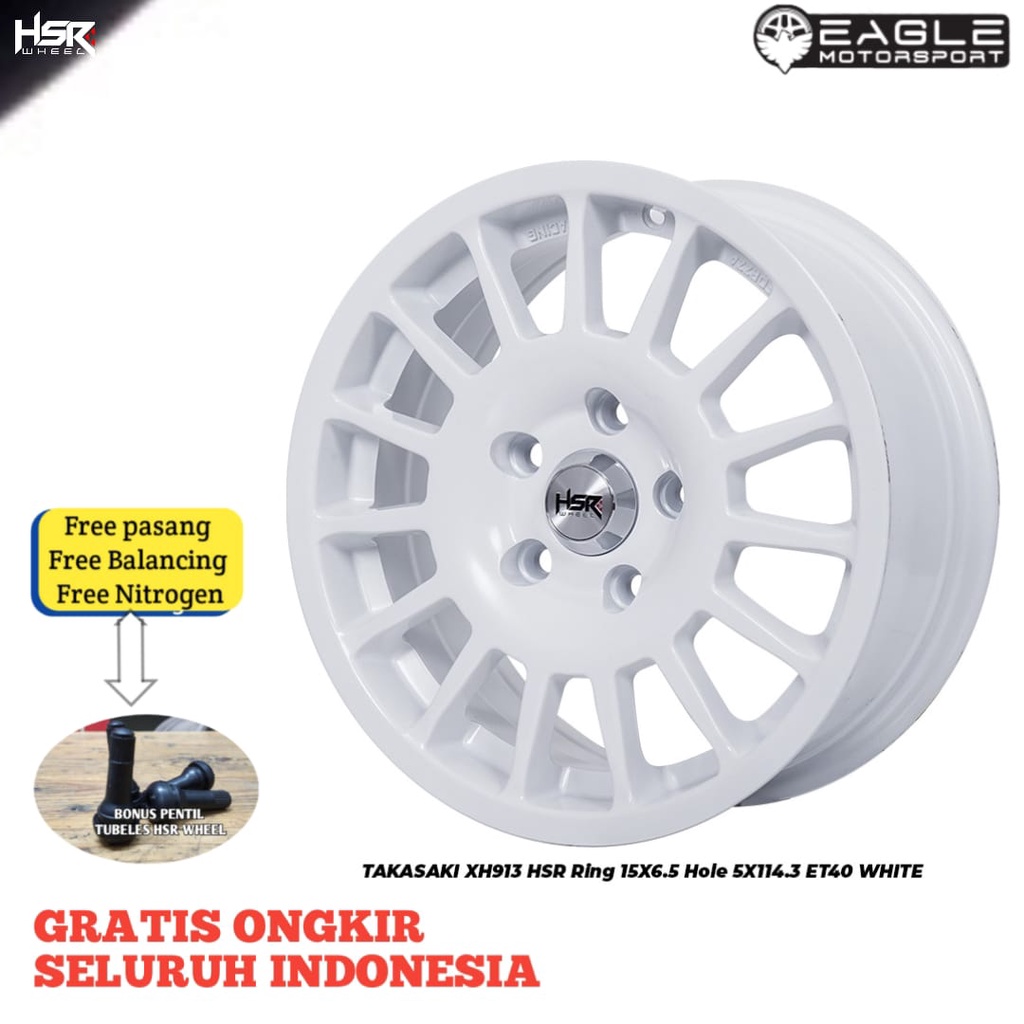 Velg R15 Pelek Mobil Innova Xpander Terios Rush ORIGINAL HSR TAKASAKI Ring 15 White