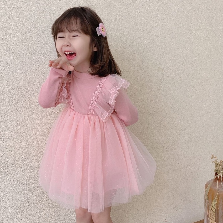 HappyOliver PHOEBE TILE EBV Baju Dress Anak Perempuan Import/Dress Bayi Perempuan/Gaun Bayi Perempuan/Dress Pesta/Dress Bayi