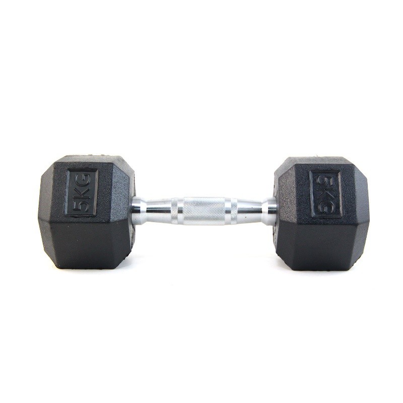 F252 Dumbbell Hexagonal 5Kg - Dumbbell Minimalis Pembentuk Otot Tangan - Hitam