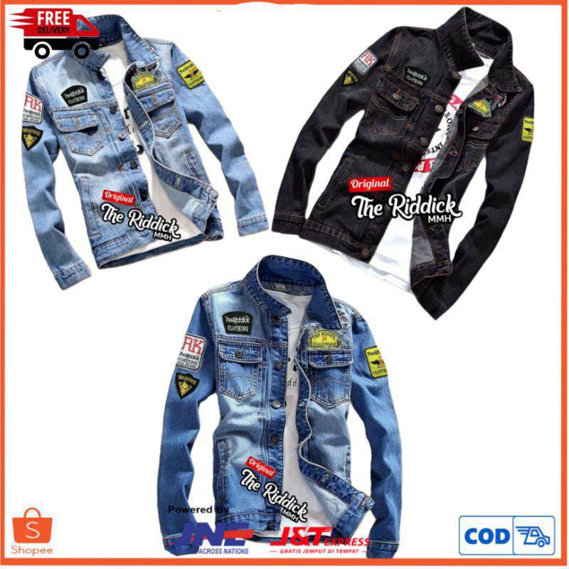 THE RIDDICK - JAKET JEANS EMBLEM - JEANS COWOK - JEANS FULL BORDIR-JAKET PRIA - JEANS DENIM BORDIR