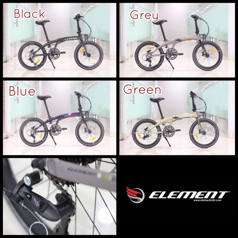 Sepeda Lipat 20 Element Ecosmo Z8 451 Alloy Hidrolik 2x8sp Murah New Model Baru banyak bonus