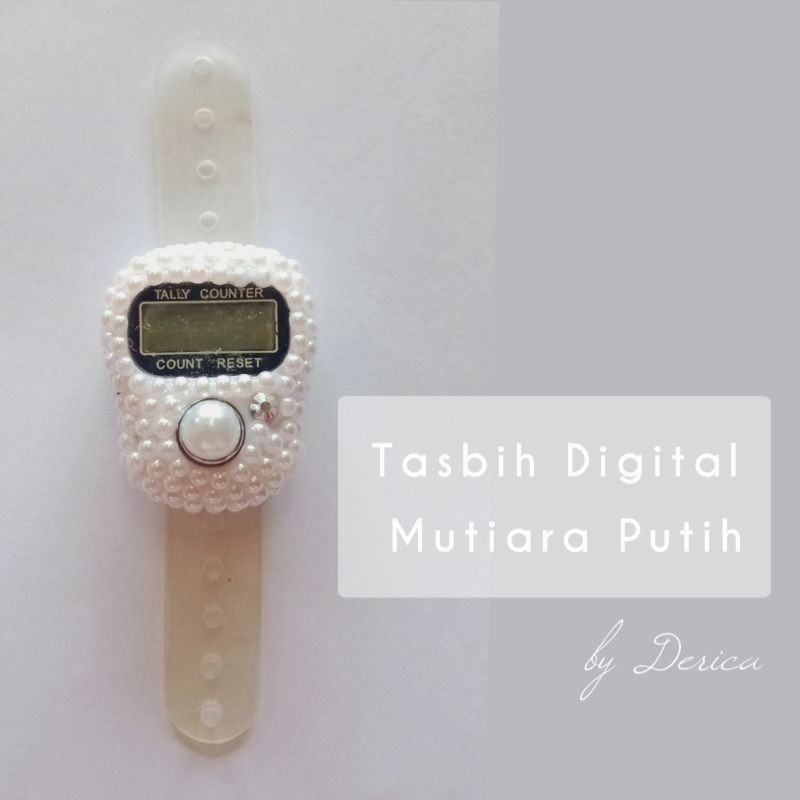 tasbih digital mutiara putih kristal Swarovski
