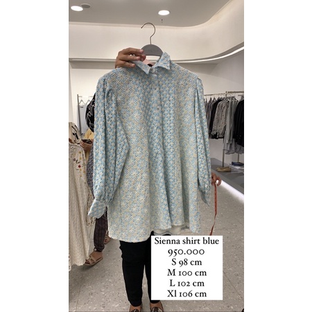 Benang Jarum Lace Collection Sienna Shirt Blue