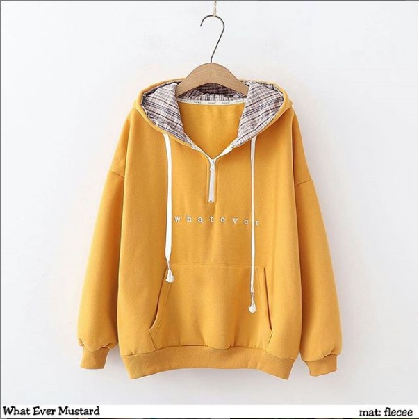 Sweater What ever hoodie Wanita Original Best Promo - Sweater Wanita - Baju Wanita (COD)-3
