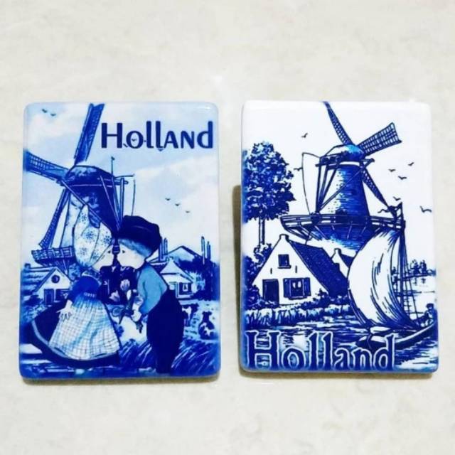 Magnet kulkas Holland keramik oleh oleh Amsterdam Belanda Tempelan Kulkas