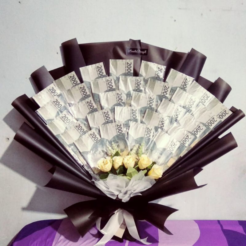 

amerta bouquet money bouquet buket uang pecahan 2.000