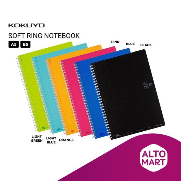 

Sale Kokuyo Soft Ring Notebook Dot Lines A5 B5 /80 Sheets Hemat
