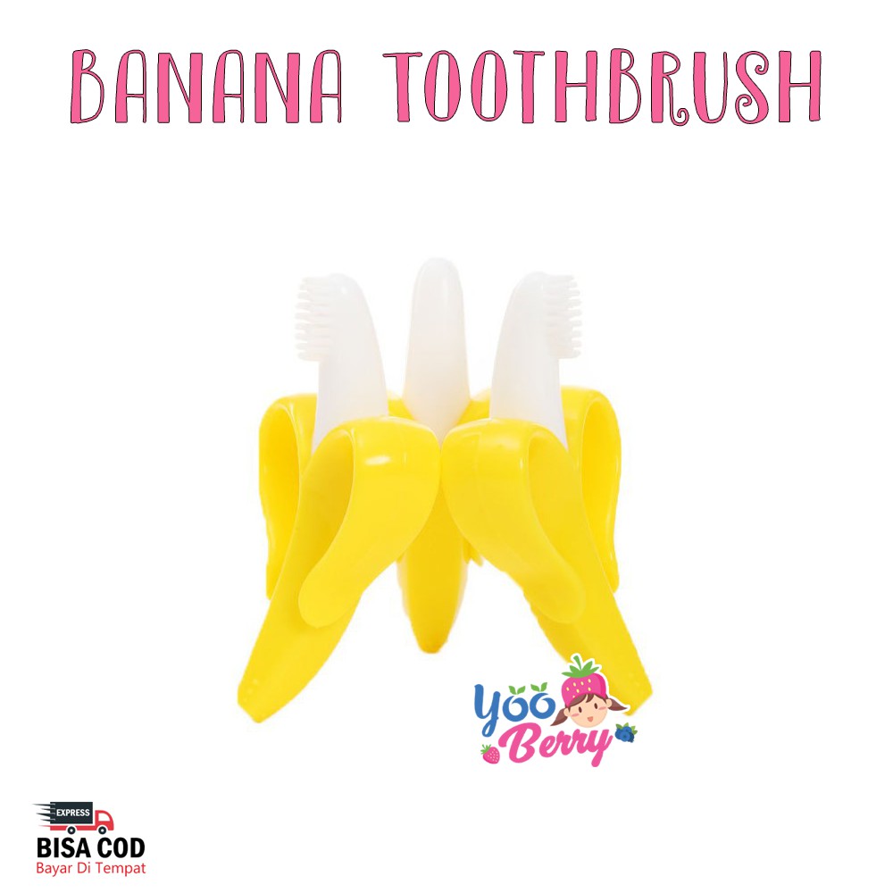 Berry Mart Banana Training Toothbrush Sikat Gigi Bayi Lunak Perlengkapan Bayi Perawatan Bayi Berry Mart