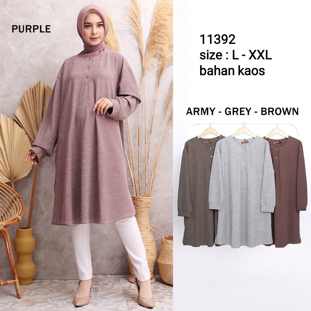 PGMTA - Tunik Wanita Muslim Fashion Wanita Hijab Terlaris Murah Kaos Import L-XXL YMD11392