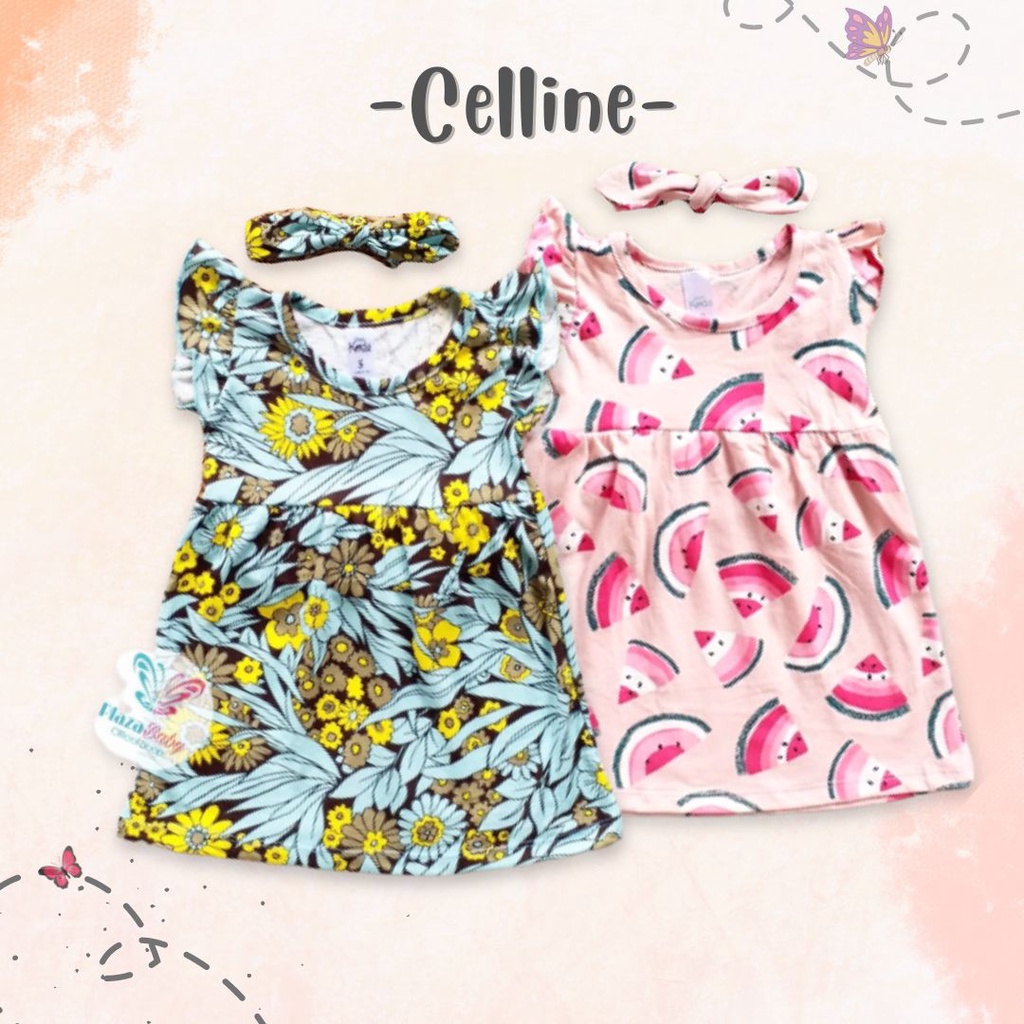 plazababyku MX DRESS CELLINE dress bayi bunga 3-18 bulan Free headband part 2