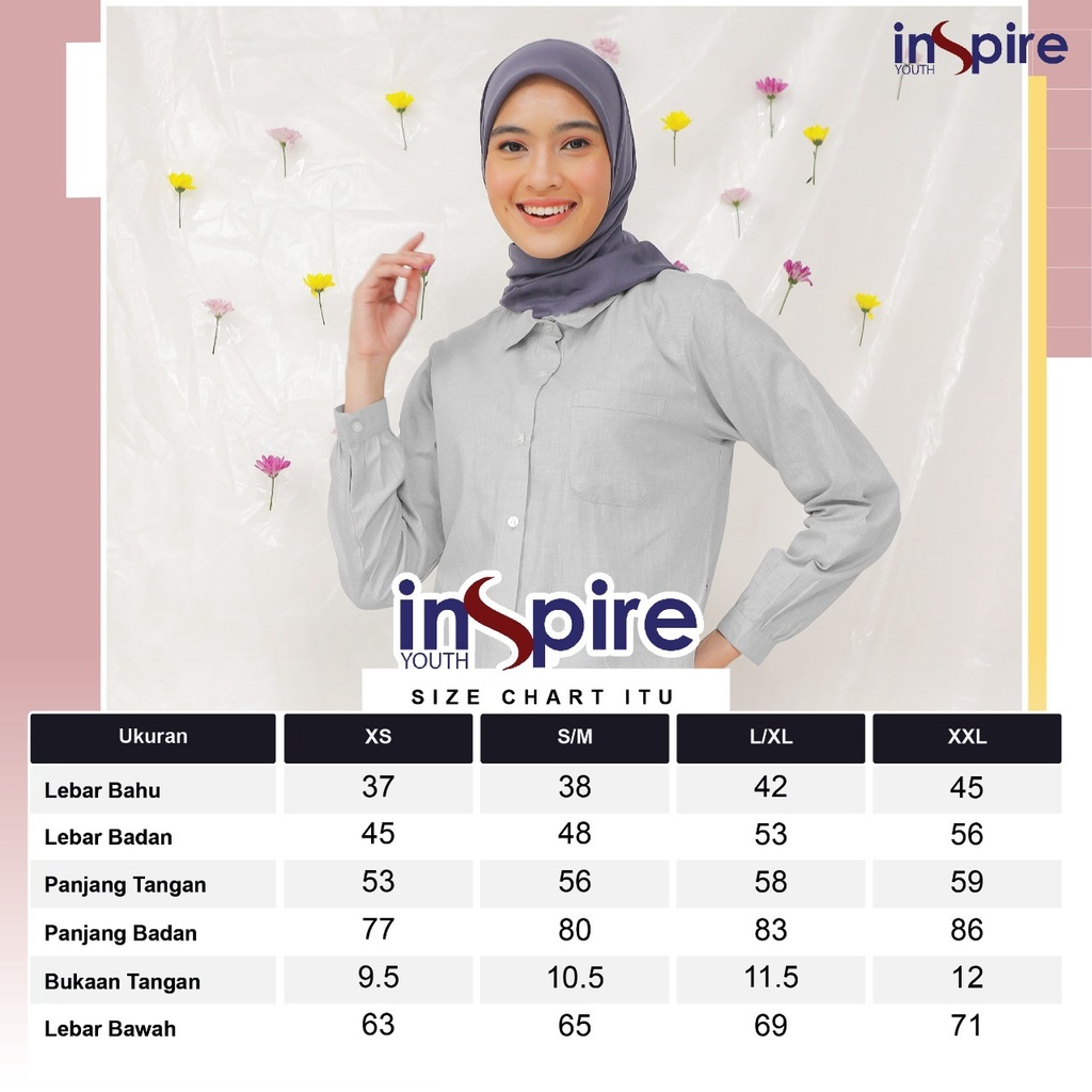 Inspire TOP ITOP 06 Bahan Cordova Atasan Kemeja Wanita Polos Casual Modern