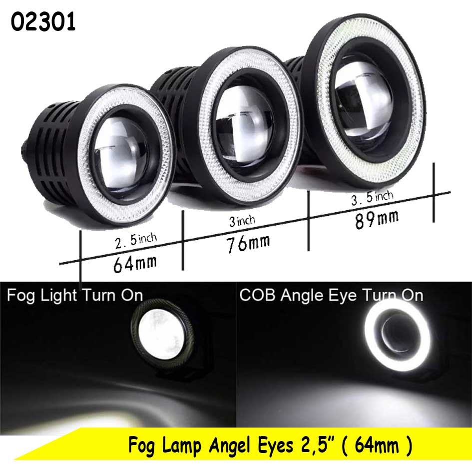 Fog Light Lamp Angel Eyes Ring Putih - Lampu Fog Lamp - Lampu Kabut - LED Projector
