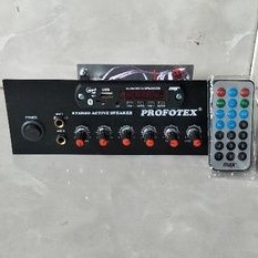 COD BAYAR DITEMPAT Kit Power Ampli speaker Aktif Stereo PROFOTEX + Mp3 bluetut Fm Radio +  2 Mic ech