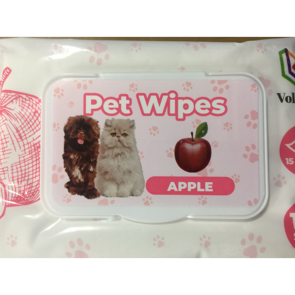 Pet Wipes Cat Dog 15x20cm - 100 Sheets Tissue Tisu Basah Hewan