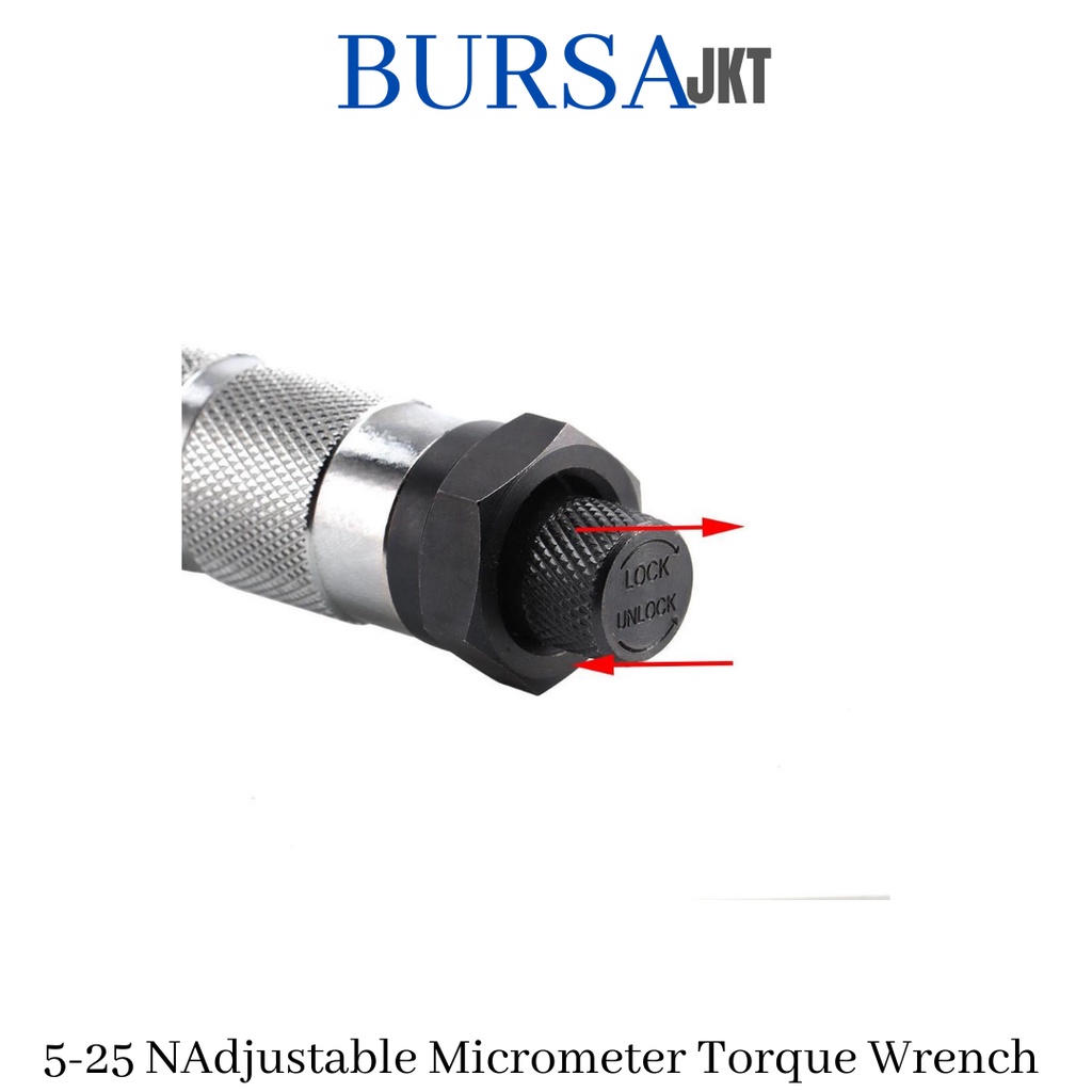 ADJUSTABLE TORQUE WRENCH 1/4 INCH 5 - 25 KUNCI MICROMETER MOMEN MOTOR