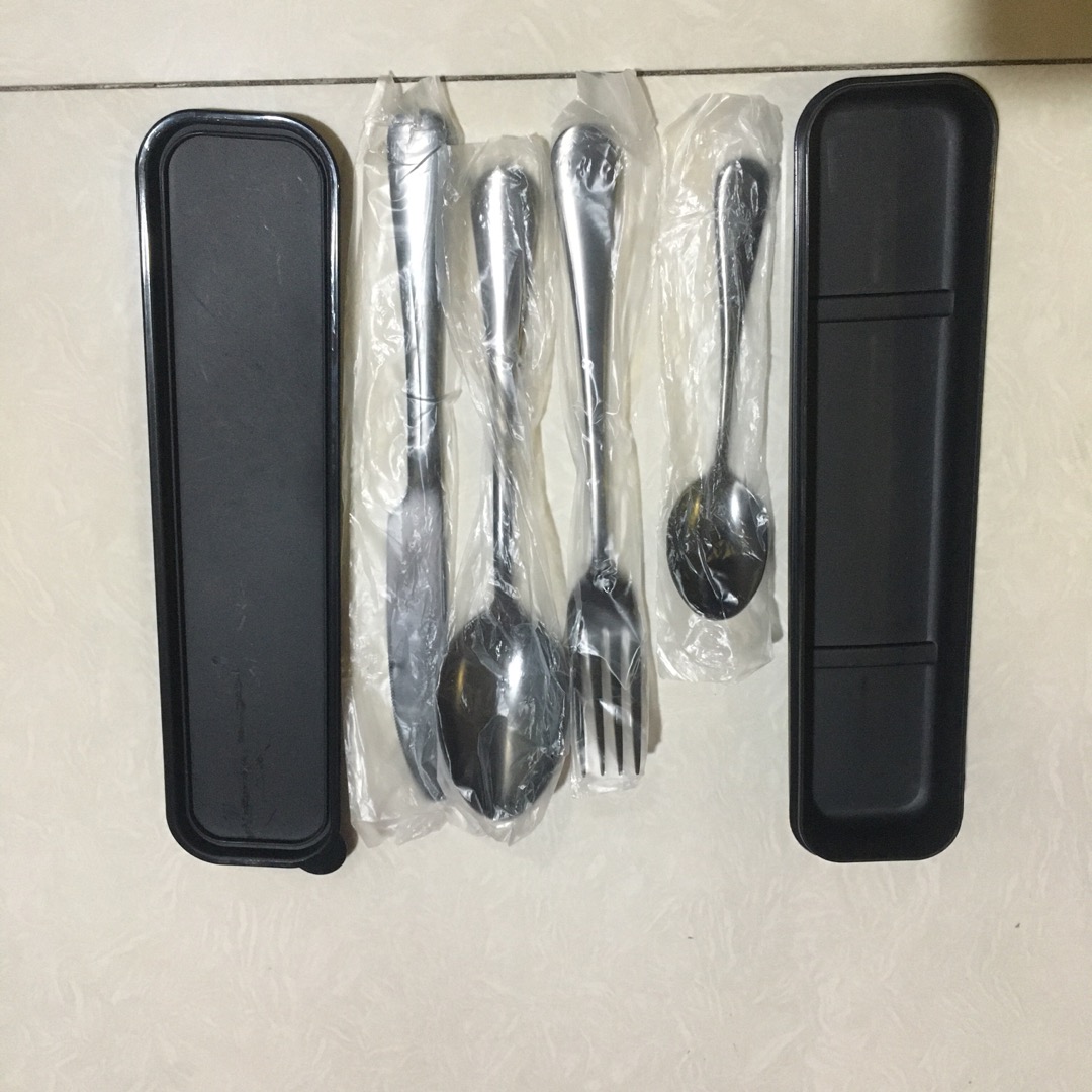 Paket Sendok Garpu Pisau Makan Sendok Teh Free Box / Cutlery Set Diner Table / Alat Makan Set