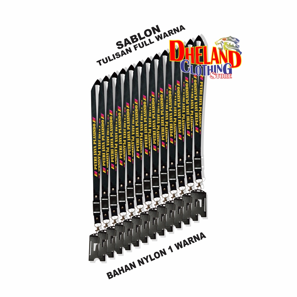 Tali Lanyard Id Card 2 cm Tulisan Full Warna