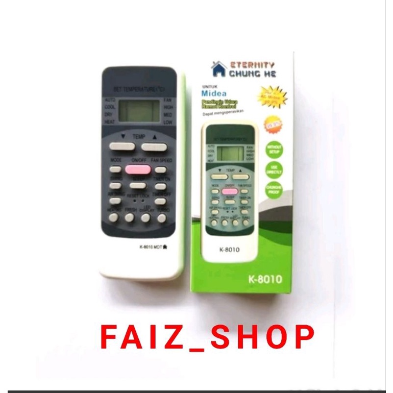 Remote AC MIDEA K8010 Original Eternity Chung He Free Baterai