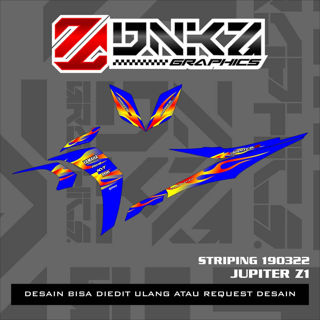 Stiker Jupiter Z1 Lagenda 115Z Jupiter RC Decal Striping Jupiter Z1 Premium Racing ST190322 DNKZ