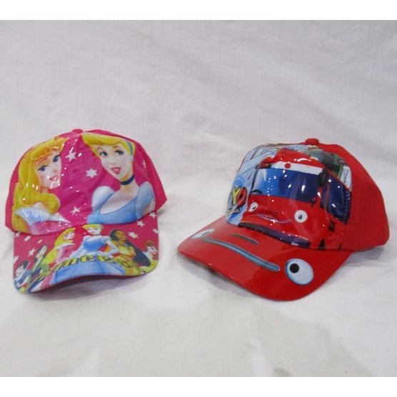 Topi Baseball Anak Karakter Bahan Mika/Topi Olahraga/Topi Anak