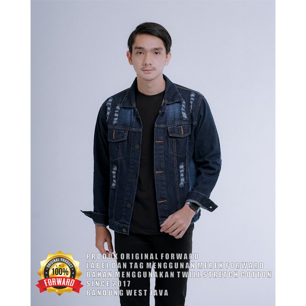 Jaket Jeans Denim destroy original forward