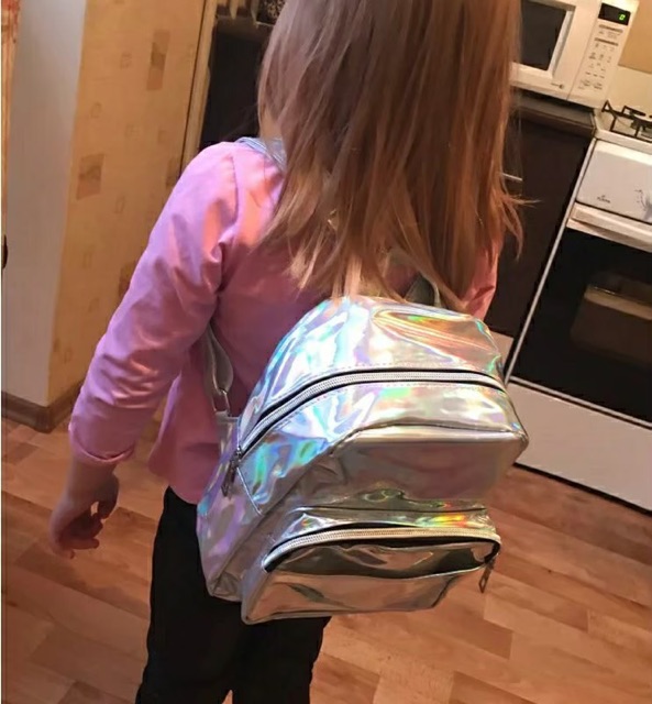 New Backpack Hologram Timbul HOLLY - Tas Ransel Wanita Ukuran Mungil Pantulan Wanta Cahaya